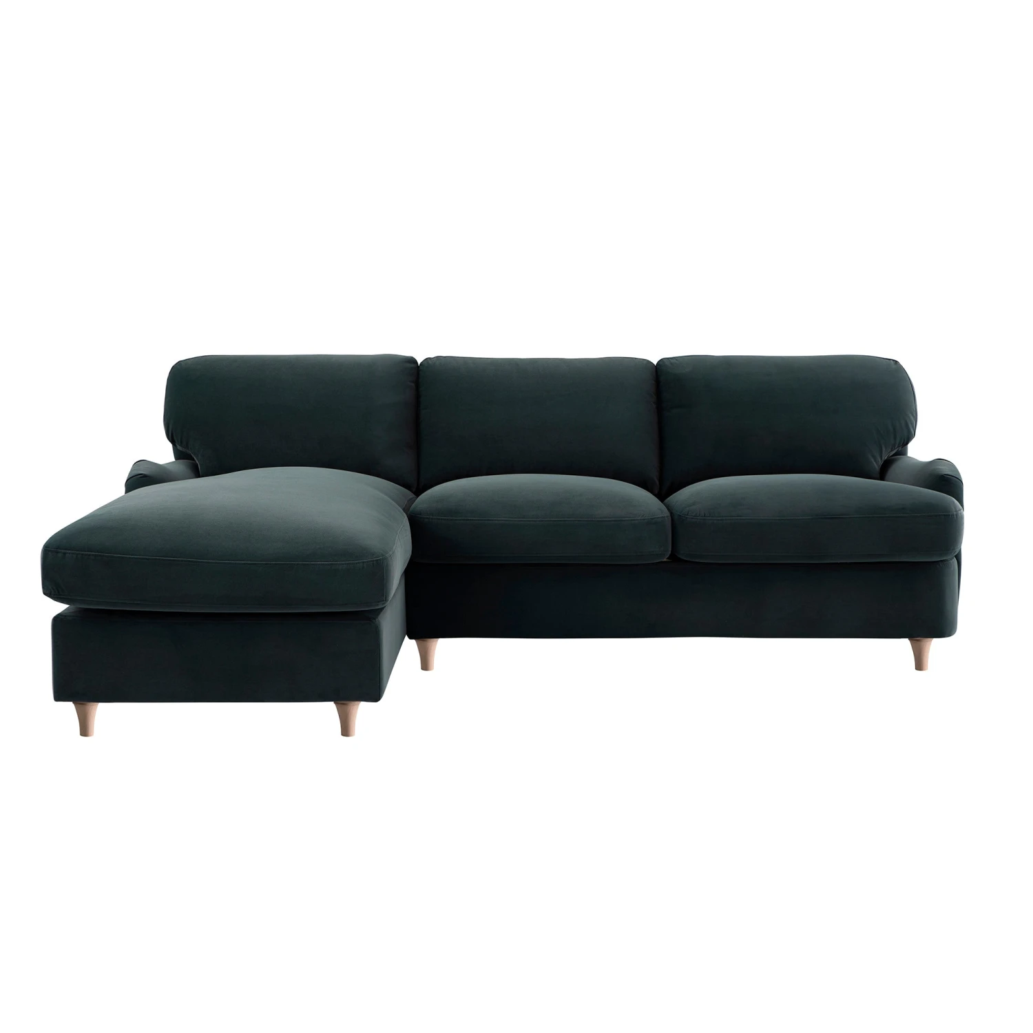Daphnis Aegean Blue Velvet Sofa Bed, Grande Chaise Left Hand Facing 5 Daphnis Aegean Blue Velvet Sofa Bed, Grande Chaise Left Hand Facing - Image 5