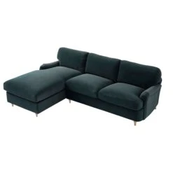 Daphnis Aegean Blue Velvet Sofa Bed, Grande Chaise Left Hand Facing 17 Daphnis Aegean Blue Velvet Sofa Bed, Grande Chaise Left Hand Facing -Daals Store GCSF 2603 AEGEAN VEL LEFT WB5