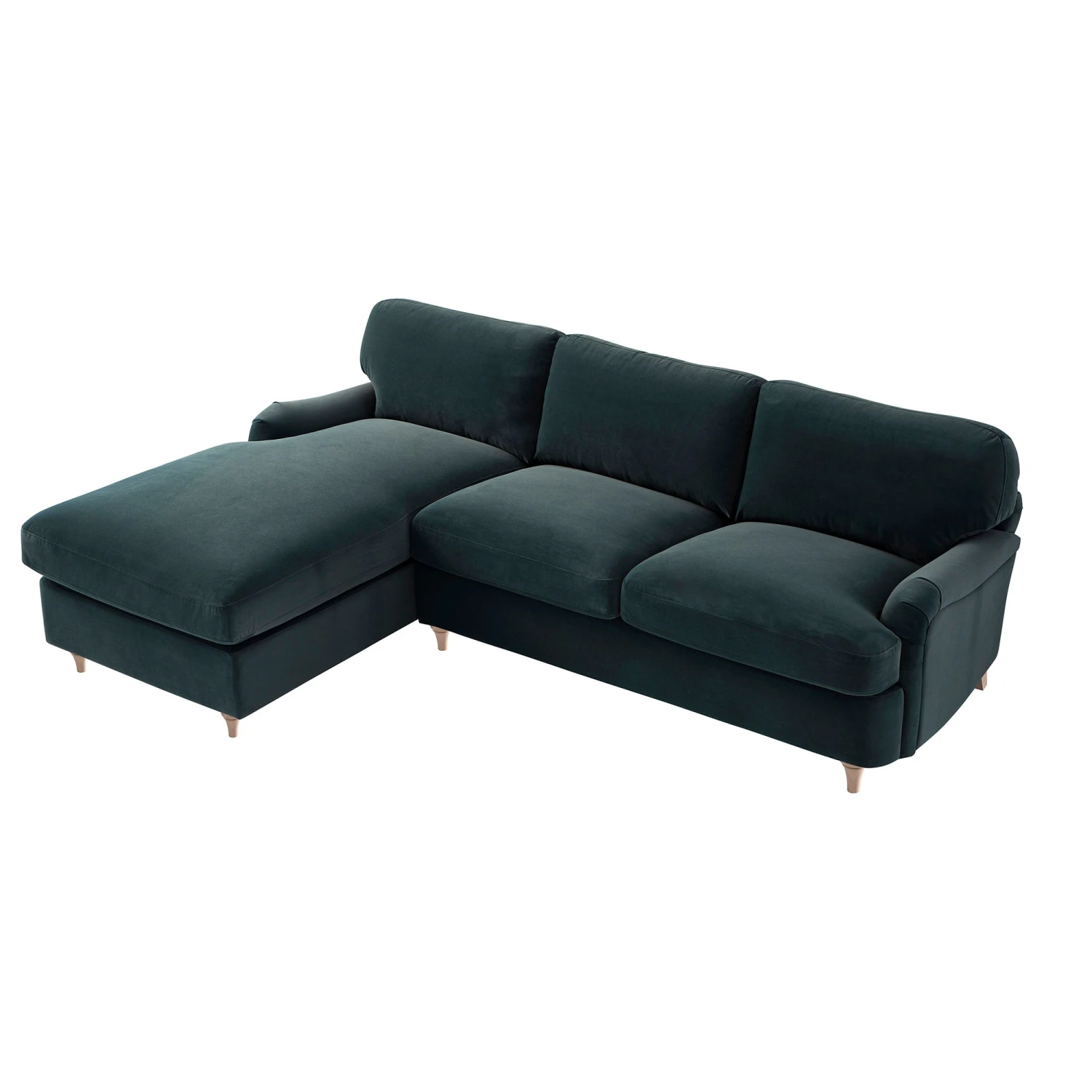 Daphnis Aegean Blue Velvet Sofa Bed, Grande Chaise Left Hand Facing 7 Daphnis Aegean Blue Velvet Sofa Bed, Grande Chaise Left Hand Facing - Image 7