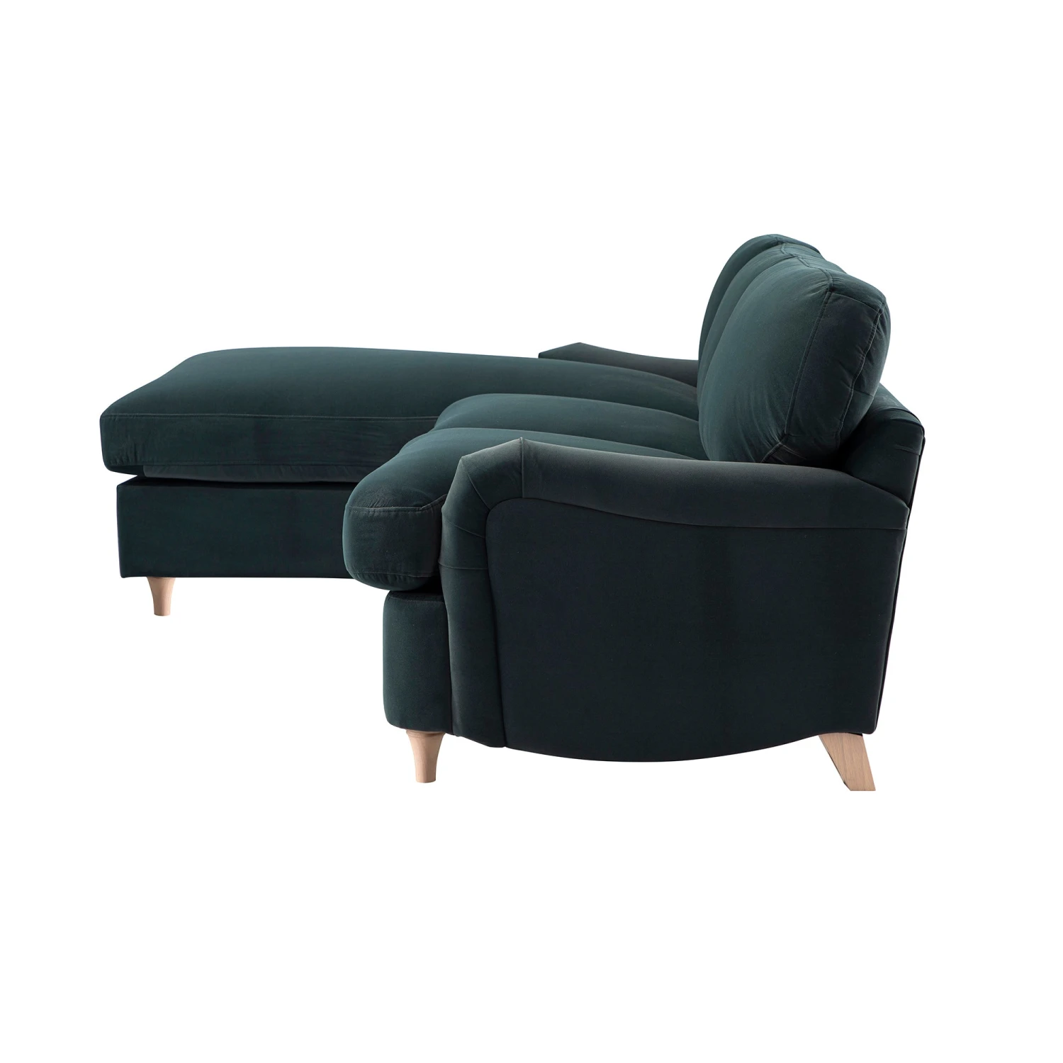 Daphnis Aegean Blue Velvet Sofa Bed, Grande Chaise Left Hand Facing 8 Daphnis Aegean Blue Velvet Sofa Bed, Grande Chaise Left Hand Facing - Image 8