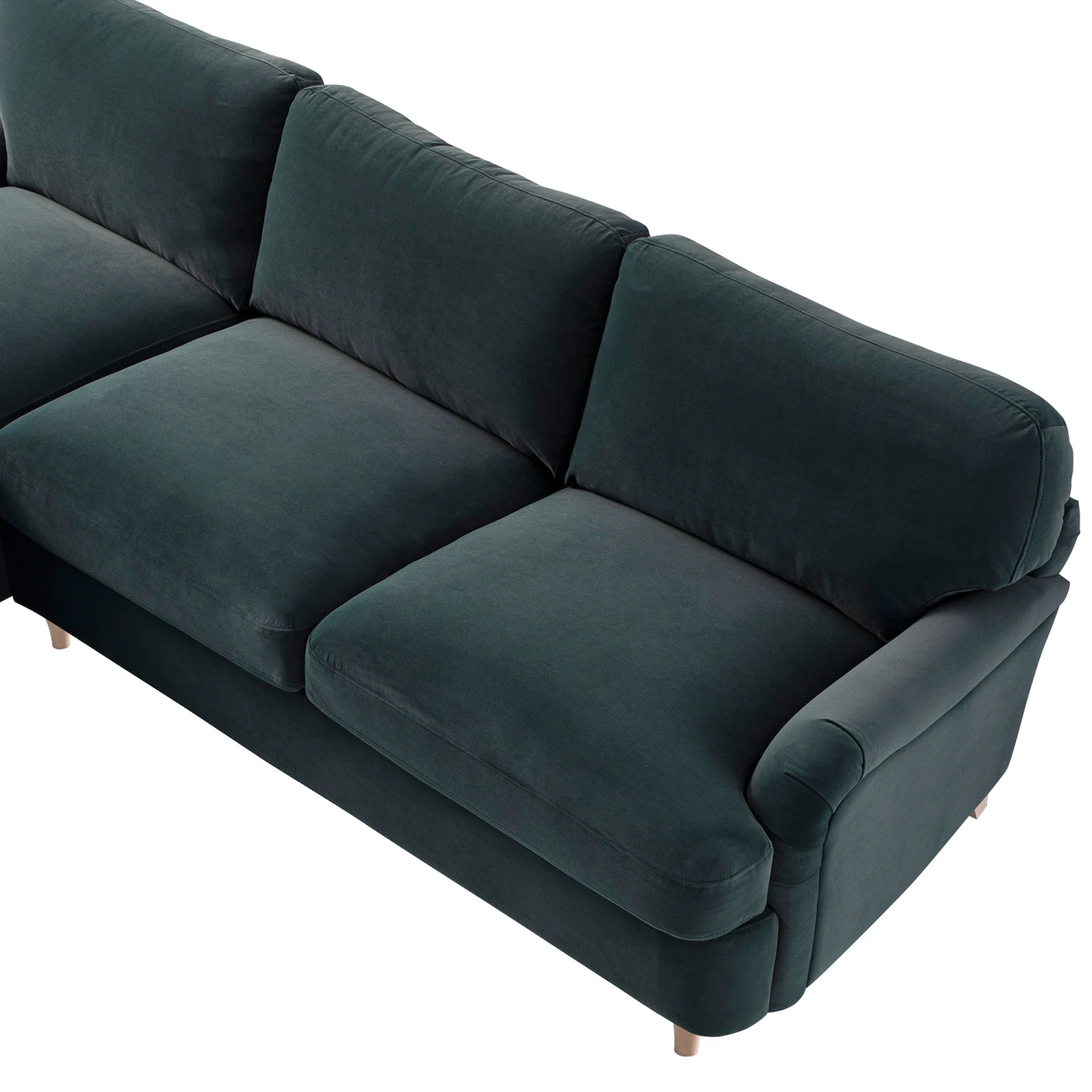Daphnis Aegean Blue Velvet Sofa Bed, Grande Chaise Left Hand Facing 11 Daphnis Aegean Blue Velvet Sofa Bed, Grande Chaise Left Hand Facing - Image 11