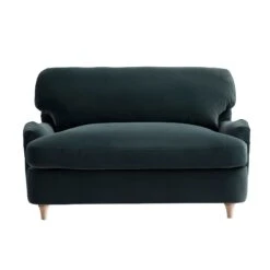 Daphnis Aegean Blue Velvet Sofa Bed, Loveseat -Daals Store GCSF 2603 AEGEAN VEL LOVESEAT WB1