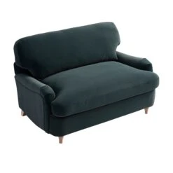 Daphnis Aegean Blue Velvet Sofa Bed, Loveseat -Daals Store GCSF 2603 AEGEAN VEL LOVESEAT WB4