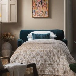 Daphnis Aegean Blue Velvet Sofa Bed, Loveseat -Daals Store GCSF 2603 AEGEAN VEL LOVESEAT scene3