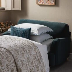 Daphnis Aegean Blue Velvet Sofa Bed, Loveseat -Daals Store GCSF 2603 AEGEAN VEL LOVESEAT scene7