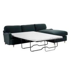 Daphnis Aegean Blue Velvet Sofa Bed, Grande Chaise Right Hand Facing -Daals Store GCSF 2603 AEGEAN VEL RIGHT WB2