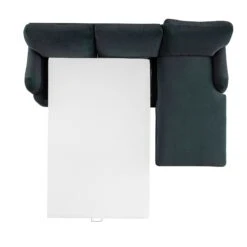 Daphnis Aegean Blue Velvet Sofa Bed, Grande Chaise Right Hand Facing -Daals Store GCSF 2603 AEGEAN VEL RIGHT WB4