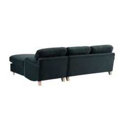 Daphnis Aegean Blue Velvet Sofa Bed, Grande Chaise Right Hand Facing -Daals Store GCSF 2603 AEGEAN VEL RIGHT WB7