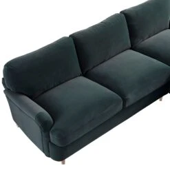 Daphnis Aegean Blue Velvet Sofa Bed, Grande Chaise Right Hand Facing -Daals Store GCSF 2603 AEGEAN VEL RIGHT detail2