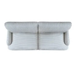 Daphnis Blue Striped Linen Blend Sofa Bed, Large 3-Seater -Daals Store GCSF 2603 BLUE STRIPE 3ST WB3