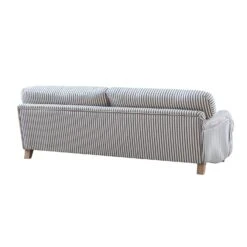 Daphnis Blue Striped Linen Blend Sofa Bed, Large 3-Seater -Daals Store GCSF 2603 BLUE STRIPE 3ST WB6