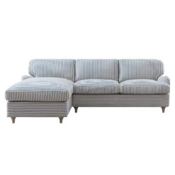 Daphnis Blue Striped Linen Blend Sofa Bed, Grande Chaise Left Hand Facing 20 Daphnis Blue Striped Linen Blend Sofa Bed, Grande Chaise Left Hand Facing -Daals Store GCSF 2603 BLUE STRIPE LEFT WB1