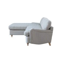 Daphnis Blue Striped Linen Blend Sofa Bed, Grande Chaise Left Hand Facing 24 Daphnis Blue Striped Linen Blend Sofa Bed, Grande Chaise Left Hand Facing -Daals Store GCSF 2603 BLUE STRIPE LEFT WB3