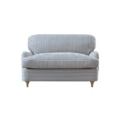 Daphnis Blue Striped Linen Blend Fabric Sofa Bed, Loveseat 28 Daphnis Blue Striped Linen Blend Fabric Sofa Bed, Loveseat -Daals Store GCSF 2603 BLUE STRIPE LOVESEAT WB1