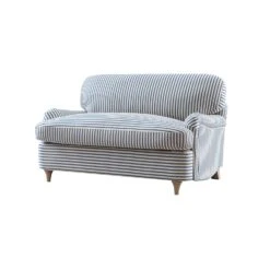 Daphnis Blue Striped Linen Blend Fabric Sofa Bed, Loveseat 29 Daphnis Blue Striped Linen Blend Fabric Sofa Bed, Loveseat -Daals Store GCSF 2603 BLUE STRIPE LOVESEAT WB2