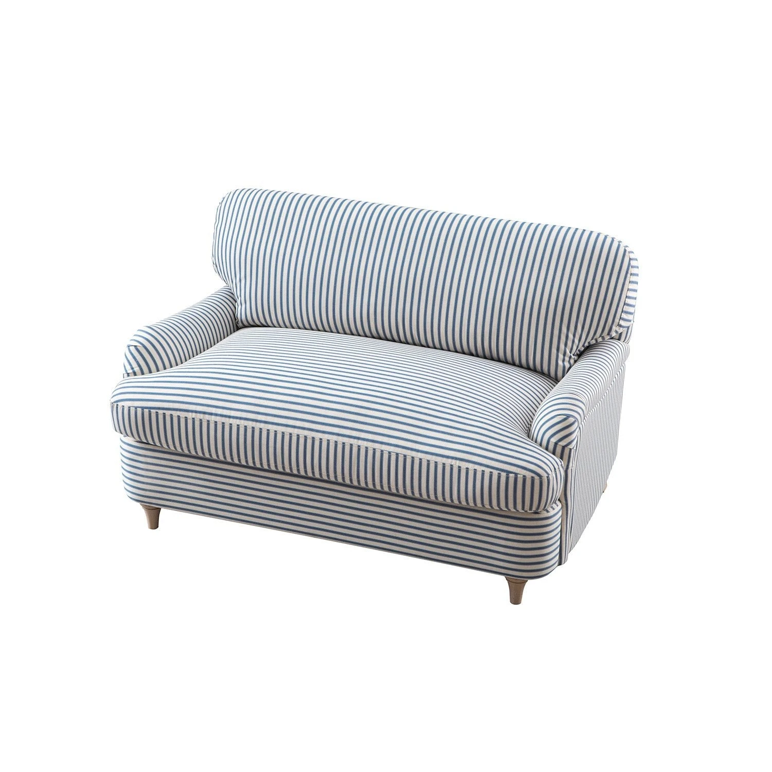 Daphnis Blue Striped Linen Blend Fabric Sofa Bed, Loveseat 15 Daphnis Blue Striped Linen Blend Fabric Sofa Bed, Loveseat - Image 15