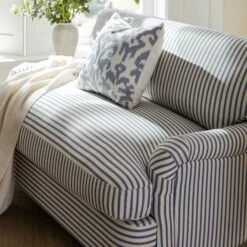 Daphnis Blue Striped Linen Blend Fabric Sofa Bed, Loveseat 25 Daphnis Blue Striped Linen Blend Fabric Sofa Bed, Loveseat -Daals Store GCSF 2603 BLUE STRIPE LOVESEAT scene6