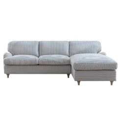 Daphnis Blue Striped Linen Blend Sofa Bed, Grande Chaise Right Hand Facing 21 Daphnis Blue Striped Linen Blend Sofa Bed, Grande Chaise Right Hand Facing -Daals Store GCSF 2603 BLUE STRIPE RIGHT WB2