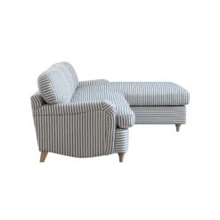Daphnis Blue Striped Linen Blend Sofa Bed, Grande Chaise Right Hand Facing 24 Daphnis Blue Striped Linen Blend Sofa Bed, Grande Chaise Right Hand Facing -Daals Store GCSF 2603 BLUE STRIPE RIGHT WB3
