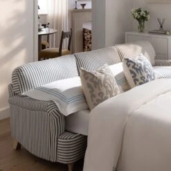 Daphnis Blue Striped Linen Blend Sofa Bed, Grande Chaise Right Hand Facing 18 Daphnis Blue Striped Linen Blend Sofa Bed, Grande Chaise Right Hand Facing -Daals Store GCSF 2603 BLUE STRIPE RIGHT scene4