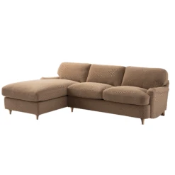 Daphnis Camel Velvet Sofa Bed, Grande Chaise Left Hand Facing -Daals Store GCSF 2603 CAMEL VEL LEFT GIF