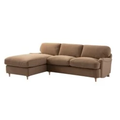 Daphnis Camel Velvet Sofa Bed, Grande Chaise Left Hand Facing -Daals Store GCSF 2603 CAMEL VEL LEFT WB1