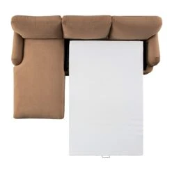 Daphnis Camel Velvet Sofa Bed, Grande Chaise Left Hand Facing -Daals Store GCSF 2603 CAMEL VEL LEFT WB4