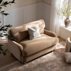 Daphnis Camel Velvet Sofa Bed, Loveseat -Daals Store GCSF 2603 CAMEL VEL LOVESEAT scene5