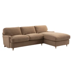 Daphnis Camel Velvet Sofa Bed, Grande Chaise Right Hand Facing -Daals Store GCSF 2603 CAMEL VEL RIGHT GIF