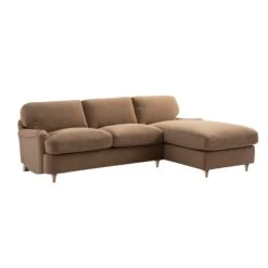 Daphnis Camel Velvet Sofa Bed, Grande Chaise Right Hand Facing -Daals Store GCSF 2603 CAMEL VEL RIGHT WB1