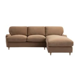 Daphnis Camel Velvet Sofa Bed, Grande Chaise Right Hand Facing -Daals Store GCSF 2603 CAMEL VEL RIGHT WB3