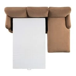 Daphnis Camel Velvet Sofa Bed, Grande Chaise Right Hand Facing -Daals Store GCSF 2603 CAMEL VEL RIGHT WB4