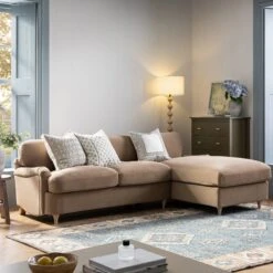 Daphnis Camel Velvet Sofa Bed, Grande Chaise Right Hand Facing -Daals Store GCSF 2603 CAMEL VEL RIGHT scene2