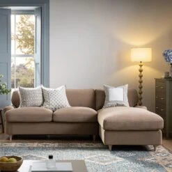 Daphnis Camel Velvet Sofa Bed, Grande Chaise Right Hand Facing -Daals Store GCSF 2603 CAMEL VEL RIGHT scene3