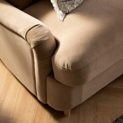 Daphnis Camel Velvet Sofa Bed, Grande Chaise Right Hand Facing -Daals Store GCSF 2603 CAMEL VEL RIGHT scene6