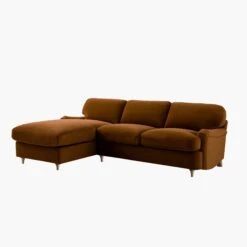 Daphnis Cinnamon Velvet Sofa Bed, Grande Chaise Left Hand Facing -Daals Store GCSF 2603 CMON VEL LEFT WB1