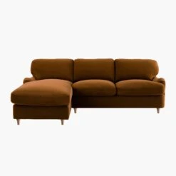 Daphnis Cinnamon Velvet Sofa Bed, Grande Chaise Left Hand Facing -Daals Store GCSF 2603 CMON VEL LEFT WB3
