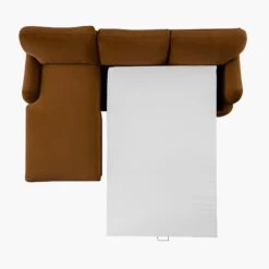 Daphnis Cinnamon Velvet Sofa Bed, Grande Chaise Left Hand Facing -Daals Store GCSF 2603 CMON VEL LEFT WB5