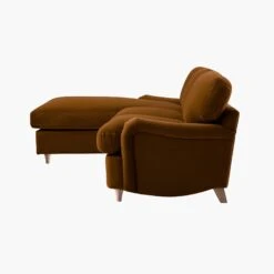 Daphnis Cinnamon Velvet Sofa Bed, Grande Chaise Left Hand Facing -Daals Store GCSF 2603 CMON VEL LEFT WB6