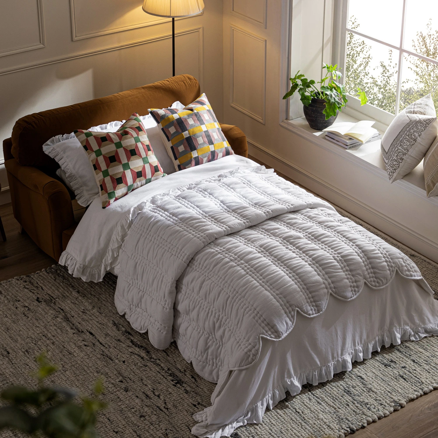 Daphnis Cinnamon Velvet Sofa Bed, Loveseat 5 Daphnis Cinnamon Velvet Sofa Bed, Loveseat - Image 5