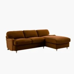 Daphnis Cinnamon Velvet Sofa Bed, Grande Chaise Sofa Right Hand Facing -Daals Store GCSF 2603 CMON VEL RIGHT WB1