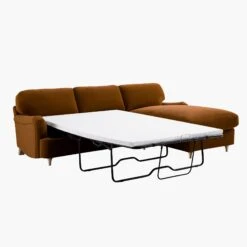 Daphnis Cinnamon Velvet Sofa Bed, Grande Chaise Sofa Right Hand Facing -Daals Store GCSF 2603 CMON VEL RIGHT WB2