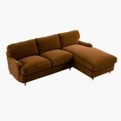 Daphnis Cinnamon Velvet Sofa Bed, Grande Chaise Sofa Right Hand Facing -Daals Store GCSF 2603 CMON VEL RIGHT WB4