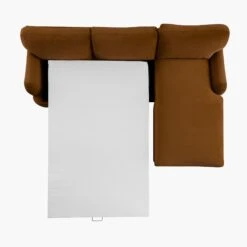 Daphnis Cinnamon Velvet Sofa Bed, Grande Chaise Sofa Right Hand Facing -Daals Store GCSF 2603 CMON VEL RIGHT WB5