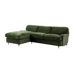 Daphnis Fern Green Velvet Sofa Bed, Grande Chaise Left Hand Facing -Daals Store GCSF 2603 FERN VEL LEFT GIF