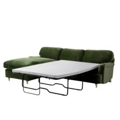 Daphnis Fern Green Velvet Sofa Bed, Grande Chaise Left Hand Facing -Daals Store GCSF 2603 FERN VEL LEFT WB2
