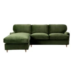 Daphnis Fern Green Velvet Sofa Bed, Grande Chaise Left Hand Facing -Daals Store GCSF 2603 FERN VEL LEFT WB3