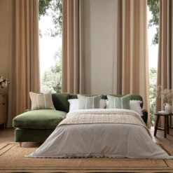 Daphnis Fern Green Velvet Sofa Bed, Grande Chaise Left Hand Facing -Daals Store GCSF 2603 FERN VEL LEFT scene1