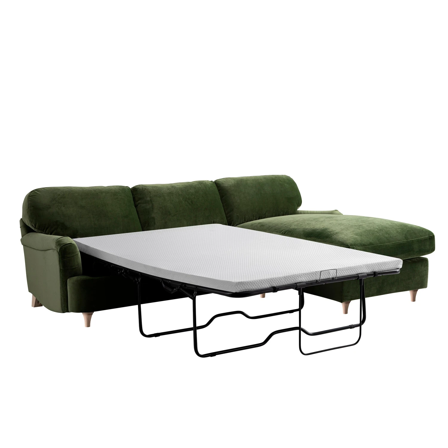 Daphnis Fern Green Velvet Sofa Bed, Grande Chaise Right Hand Facing 5 Daphnis Fern Green Velvet Sofa Bed, Grande Chaise Right Hand Facing - Image 5