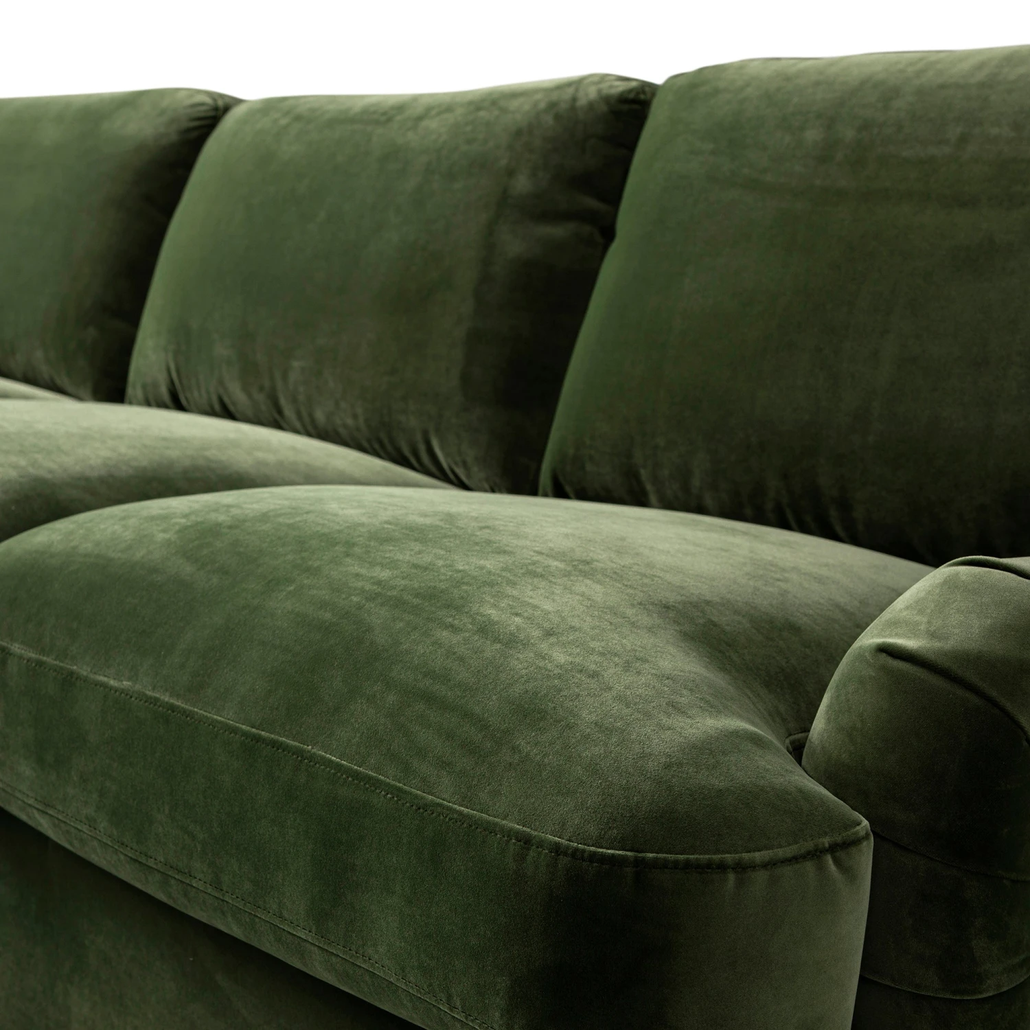 Daphnis Fern Green Velvet Sofa Bed, Grande Chaise Right Hand Facing 12 Daphnis Fern Green Velvet Sofa Bed, Grande Chaise Right Hand Facing - Image 12